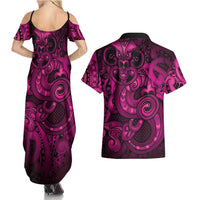 Aotearoa Maori Hei Tiki Couples Matching Summer Maxi Dress and Hawaiian Shirt Mawhero Kowhaiwhai Puhoro Motif LT9 - Polynesian Pride
