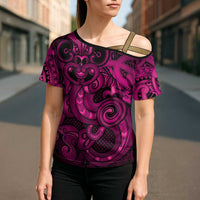 Aotearoa Maori Hei Tiki Cross Shoulder Shirt Mawhero Kowhaiwhai Puhoro Motif