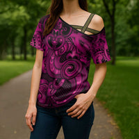 Aotearoa Maori Hei Tiki Cross Shoulder Shirt Mawhero Kowhaiwhai Puhoro Motif