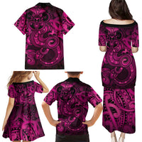 Aotearoa Maori Hei Tiki Family Matching Puletasi and Hawaiian Shirt Mawhero Kowhaiwhai Puhoro Motif LT9 - Polynesian Pride
