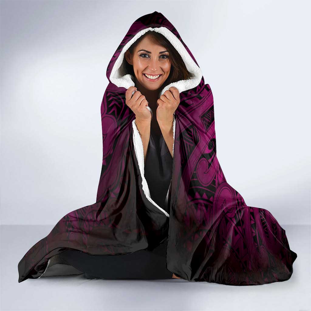 Aotearoa Maori Hei Tiki Hooded Blanket Mawhero Kowhaiwhai Puhoro Motif