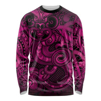 Aotearoa Maori Hei Tiki Long Sleeve Shirt Mawhero Kowhaiwhai Puhoro Motif