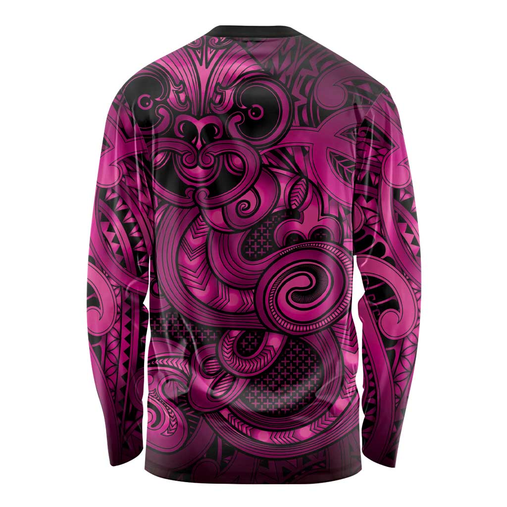 Aotearoa Maori Hei Tiki Long Sleeve Shirt Mawhero Kowhaiwhai Puhoro Motif
