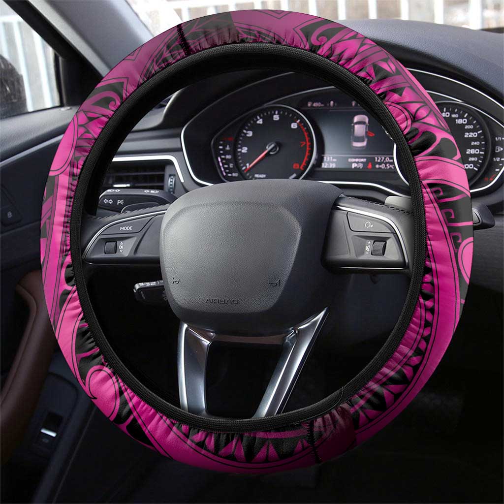 Aotearoa Maori Hei Tiki Steering Wheel Cover Mawhero Kowhaiwhai Puhoro Motif