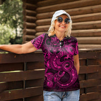 Aotearoa Maori Hei Tiki Women Polo Shirt Mawhero Kowhaiwhai Puhoro Motif LT9 - Polynesian Pride