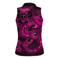 Aotearoa Maori Hei Tiki Women Sleeveless Polo Shirt Mawhero Kowhaiwhai Puhoro Motif LT9 - Polynesian Pride