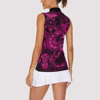 Aotearoa Maori Hei Tiki Women Sleeveless Polo Shirt Mawhero Kowhaiwhai Puhoro Motif LT9 - Polynesian Pride