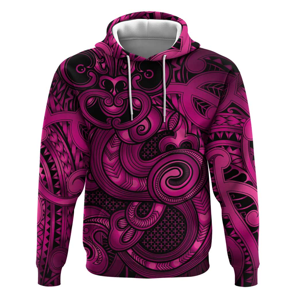 Aotearoa Maori Hei Tiki Zip Hoodie Mawhero Kowhaiwhai Puhoro Motif