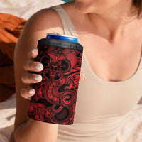 Aotearoa Maori Hei Tiki 4 in 1 Can Cooler Tumbler Whero Kowhaiwhai Puhoro Motif LT9 - Polynesian Pride