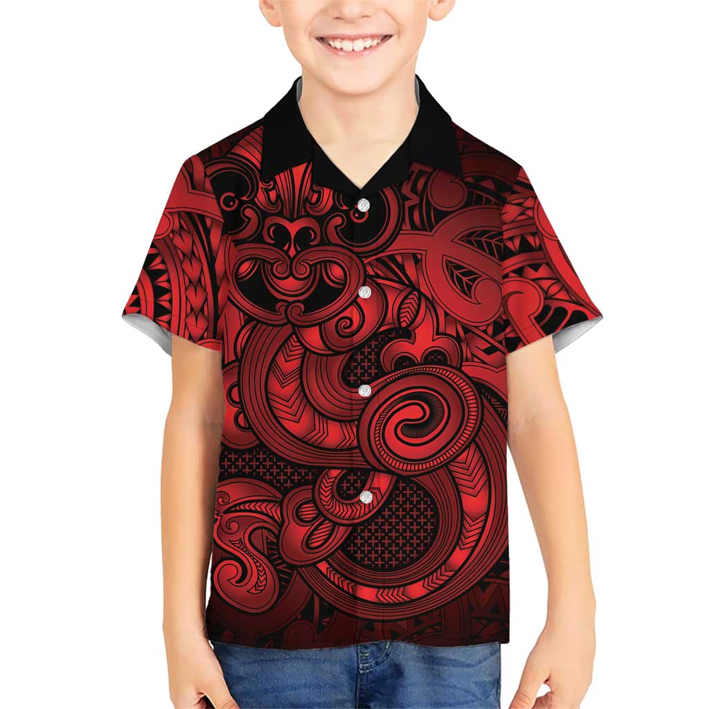Aotearoa Maori Hei Tiki Hawaiian Shirt Whero Kowhaiwhai Puhoro Motif LT9 - Polynesian Pride