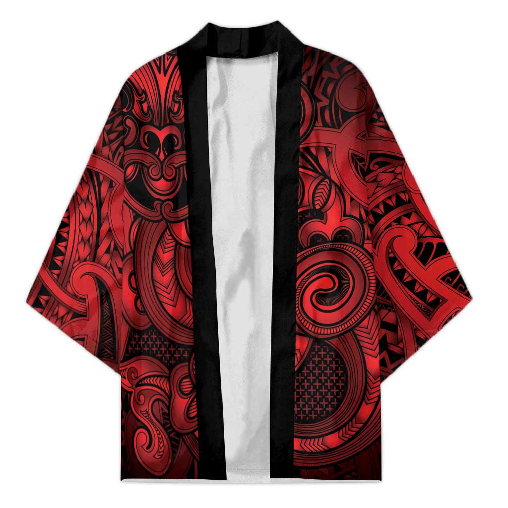 Aotearoa Maori Hei Tiki Kimono Whero Kowhaiwhai Puhoro Motif