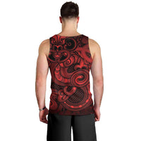 Aotearoa Maori Hei Tiki Men Tank Top Whero Kowhaiwhai Puhoro Motif
