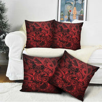 Aotearoa Maori Hei Tiki Pillow Cover Whero Kowhaiwhai Puhoro Motif