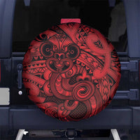 Aotearoa Maori Hei Tiki Spare Tire Cover Whero Kowhaiwhai Puhoro Motif