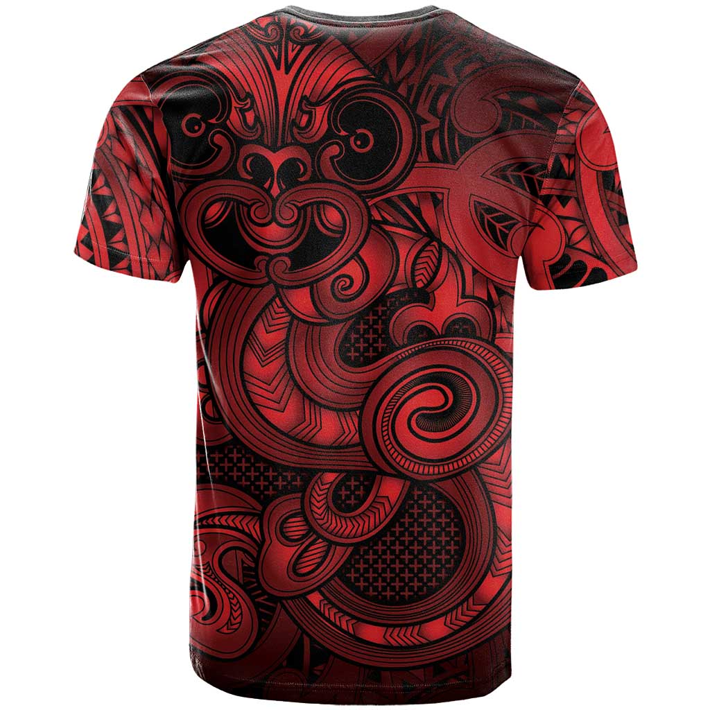 Aotearoa Maori Hei Tiki T Shirt Whero Kowhaiwhai Puhoro Motif