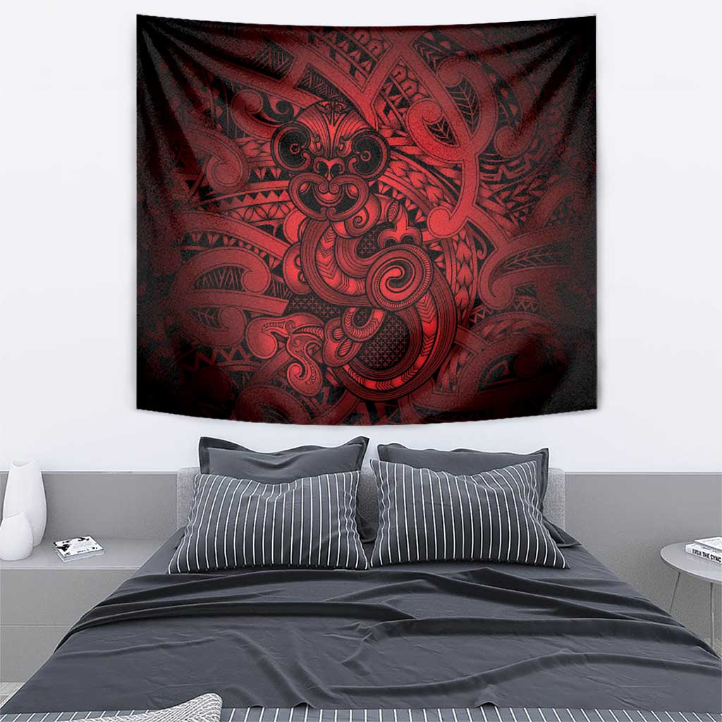 Aotearoa Maori Hei Tiki Tapestry Whero Kowhaiwhai Puhoro Motif