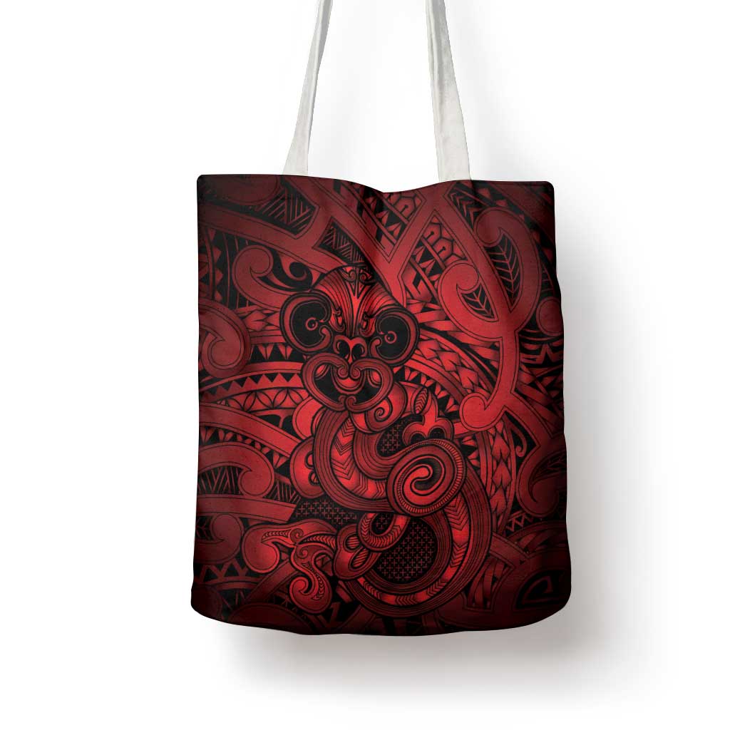 Aotearoa Maori Hei Tiki Tote Bag Whero Kowhaiwhai Puhoro Motif