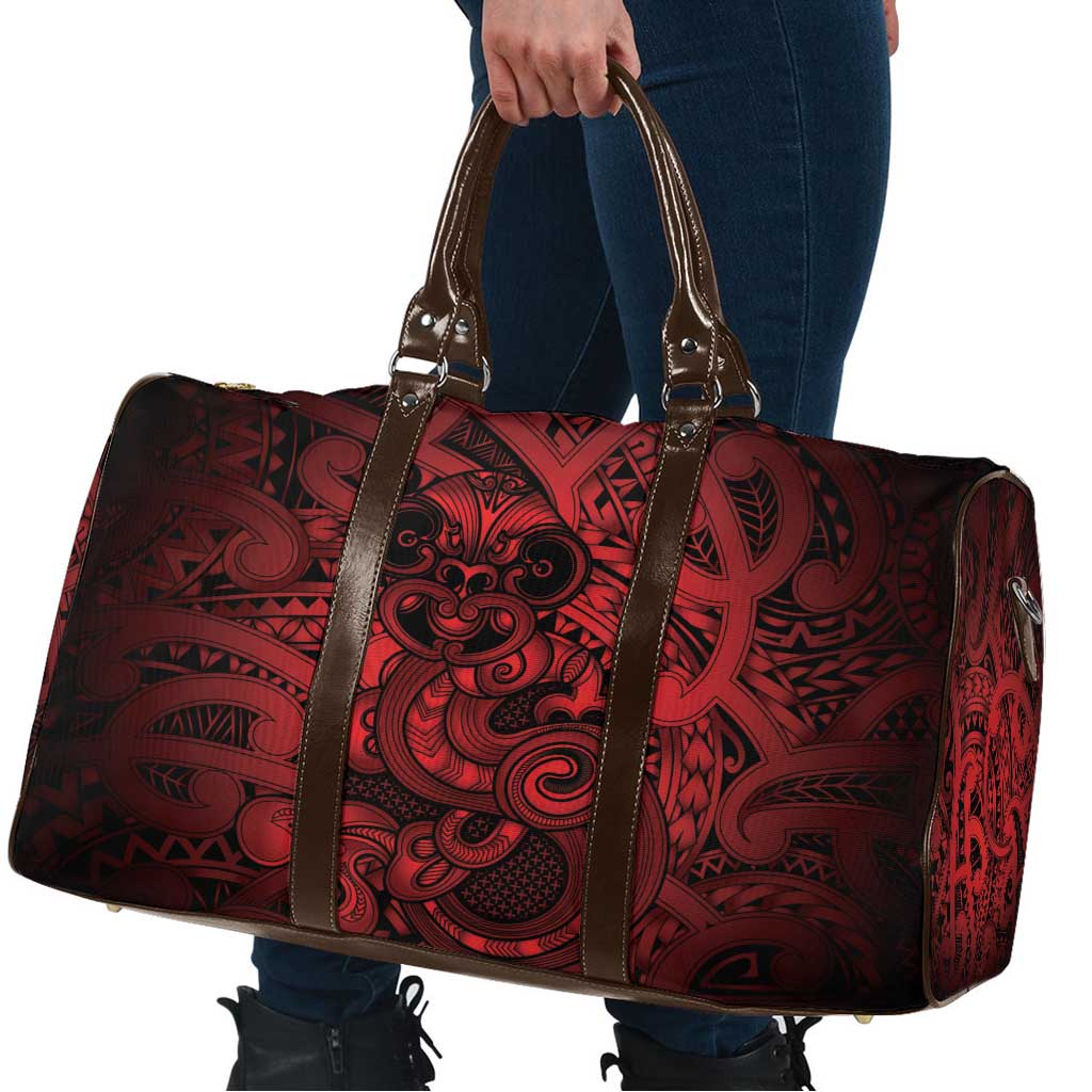 Aotearoa Maori Hei Tiki Travel Bag Whero Kowhaiwhai Puhoro Motif