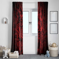 Aotearoa Maori Hei Tiki Window Curtain Whero Kowhaiwhai Puhoro Motif