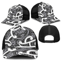 Aotearoa Maori Kowhaiwhai Baseball Net Cap Kiwikiwi Puhoro and Patiki