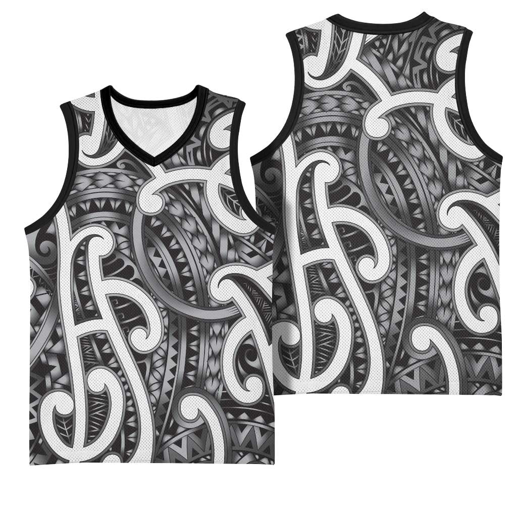Aotearoa Maori Kowhaiwhai Basketball Jersey Kiwikiwi Puhoro and Patiki