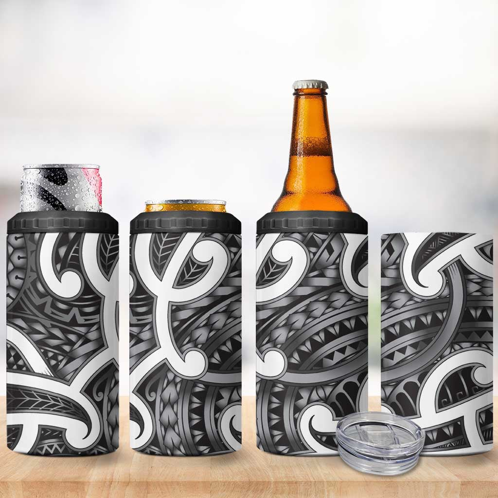 Aotearoa Maori Kowhaiwhai 4 in 1 Can Cooler Tumbler Kiwikiwi Puhoro and Patiki