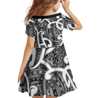 Aotearoa Maori Kowhaiwhai Family Matching Off Shoulder Short Dress and Hawaiian Shirt Kiwikiwi Puhoro and Patiki LT9 - Polynesian Pride