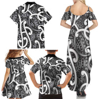 Aotearoa Maori Kowhaiwhai Family Matching Summer Maxi Dress and Hawaiian Shirt Kiwikiwi Puhoro and Patiki LT9 - Polynesian Pride