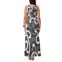 Aotearoa Maori Kowhaiwhai Family Matching Tank Maxi Dress and Hawaiian Shirt Kiwikiwi Puhoro and Patiki LT9 - Polynesian Pride