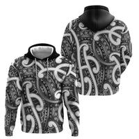 Aotearoa Maori Kowhaiwhai Hoodie Kiwikiwi Puhoro and Patiki