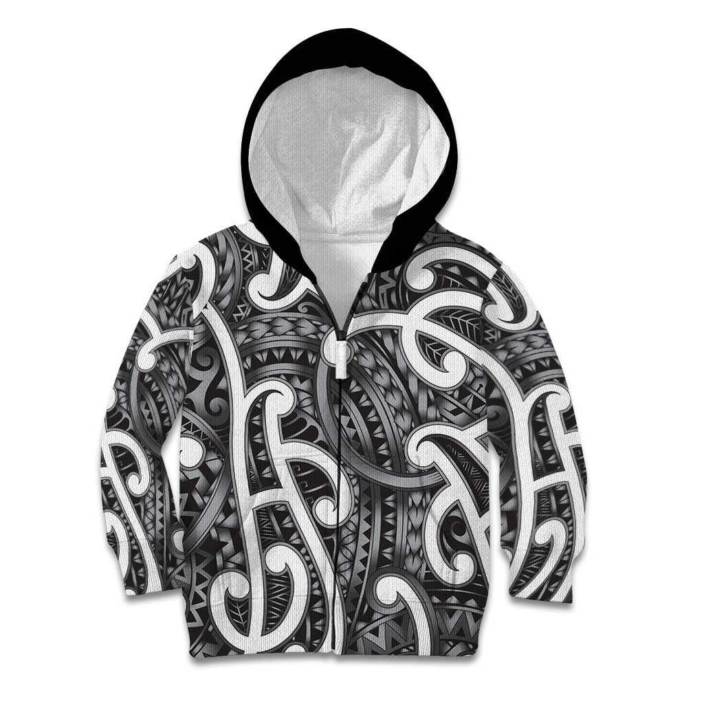Aotearoa Maori Kowhaiwhai Kid Hoodie Kiwikiwi Puhoro and Patiki