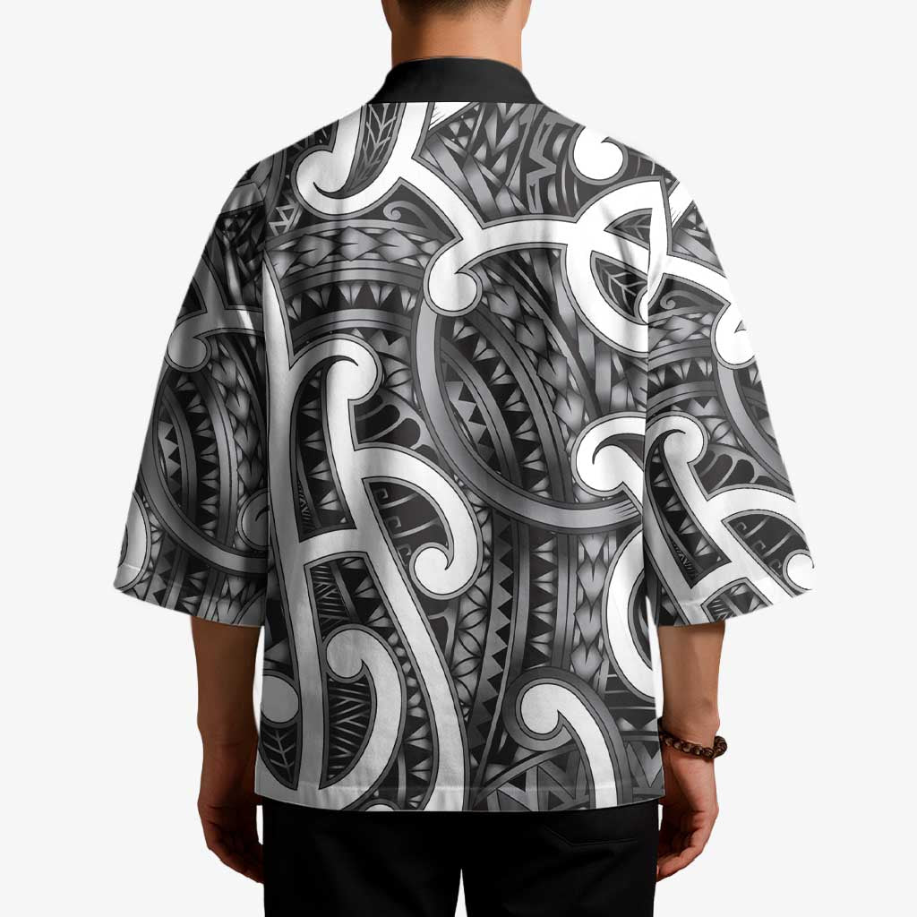Aotearoa Maori Kowhaiwhai Kimono Kiwikiwi Puhoro and Patiki