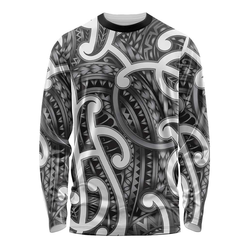 Aotearoa Maori Kowhaiwhai Long Sleeve Shirt Kiwikiwi Puhoro and Patiki