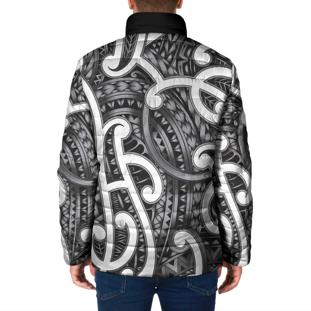 Aotearoa Maori Kowhaiwhai Padded Jacket Kiwikiwi Puhoro and Patiki