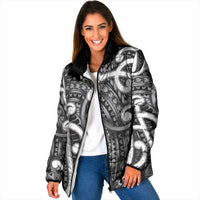 Aotearoa Maori Kowhaiwhai Padded Jacket Kiwikiwi Puhoro and Patiki