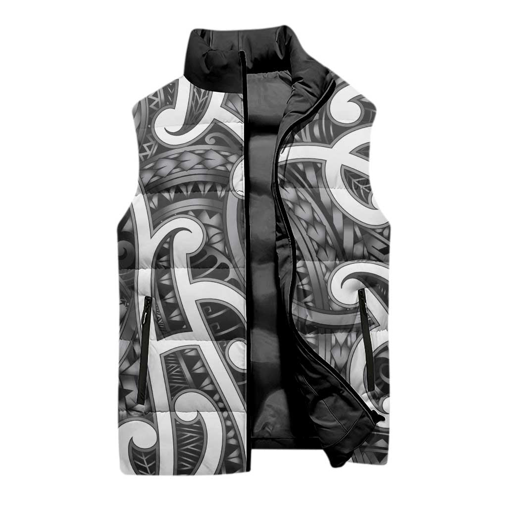 Aotearoa Maori Kowhaiwhai Sleeveless Puffer Jacket Kiwikiwi Puhoro and Patiki