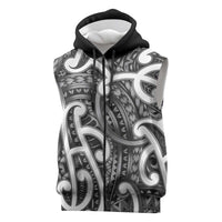 Aotearoa Maori Kowhaiwhai Sleeveless Zip Hoodie Kiwikiwi Puhoro and Patiki