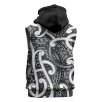 Aotearoa Maori Kowhaiwhai Sleeveless Zip Hoodie Kiwikiwi Puhoro and Patiki