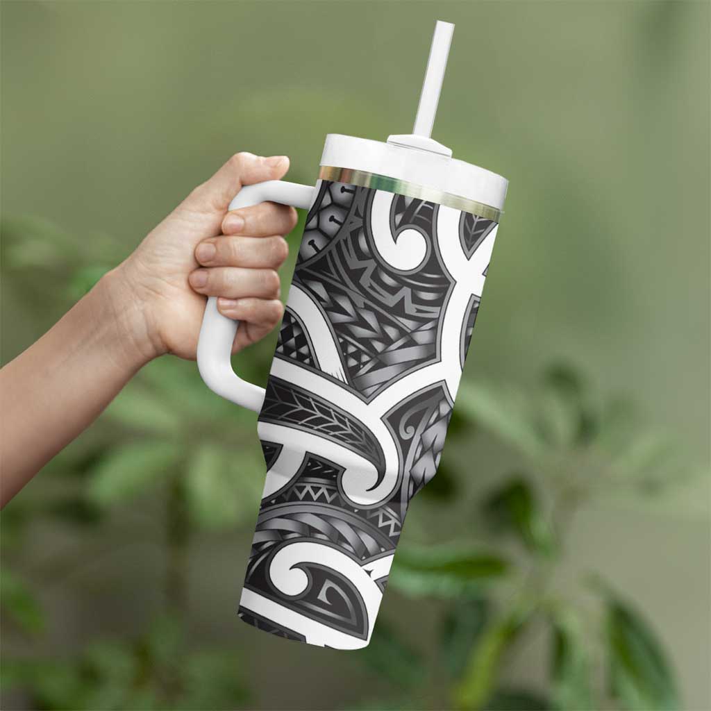 Aotearoa Maori Kowhaiwhai Tumbler With Handle Kiwikiwi Puhoro and Patiki