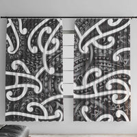 Aotearoa Maori Kowhaiwhai Window Curtain Kiwikiwi Puhoro and Patiki