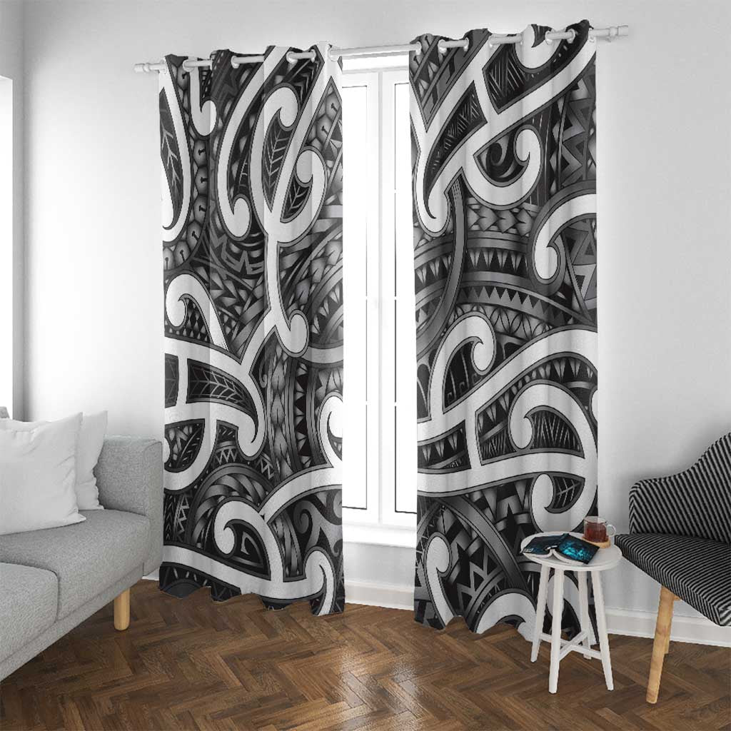 Aotearoa Maori Kowhaiwhai Window Curtain Kiwikiwi Puhoro and Patiki