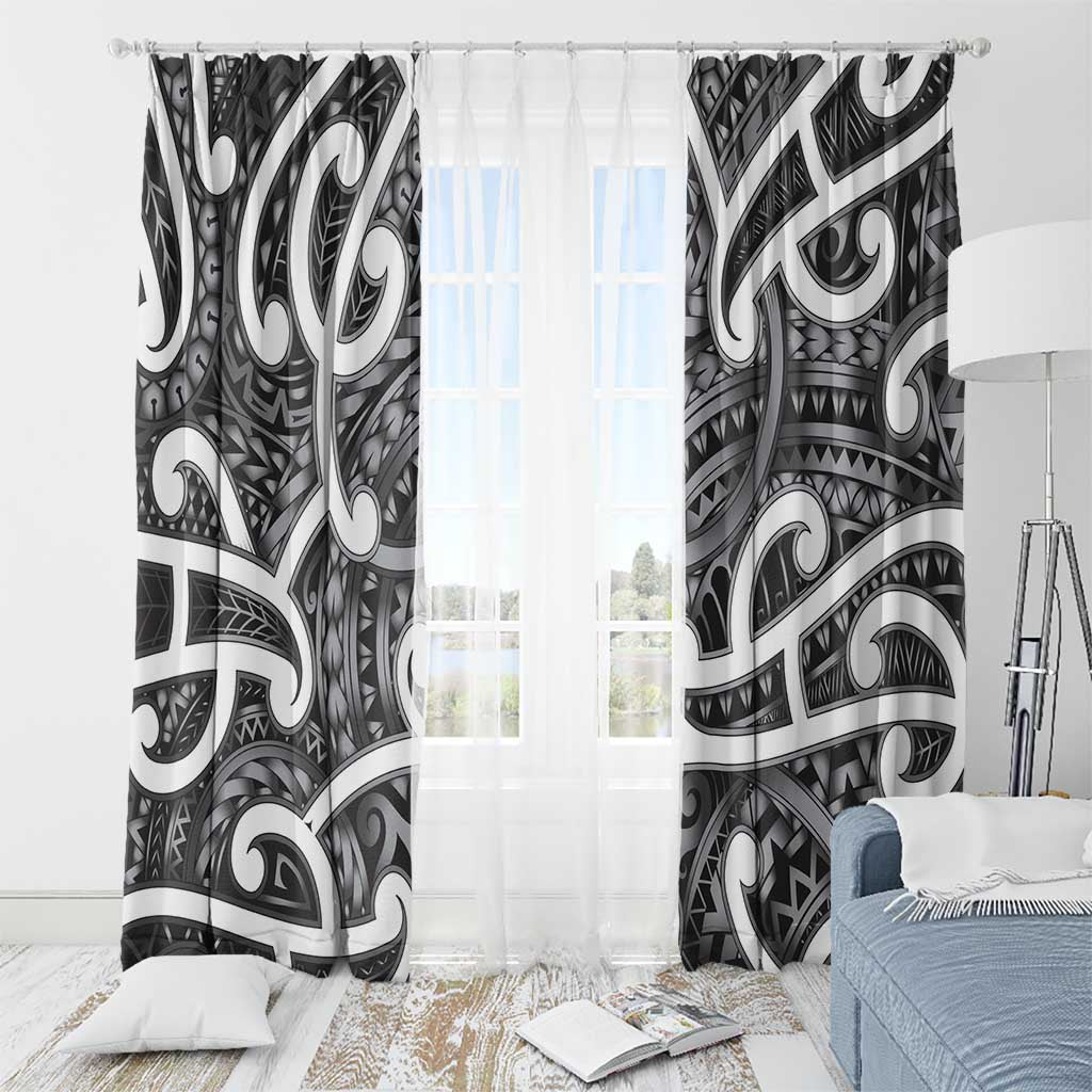 Aotearoa Maori Kowhaiwhai Window Curtain Kiwikiwi Puhoro and Patiki
