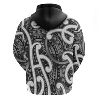 Aotearoa Maori Kowhaiwhai Zip Hoodie Kiwikiwi Puhoro and Patiki LT9 - Polynesian Pride