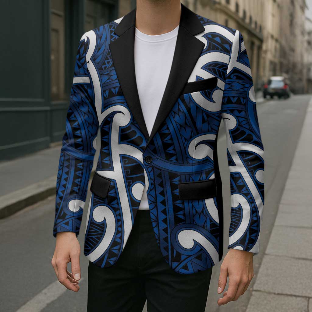 Aotearoa Maori Kowhaiwhai Blazer Kikorangi Puhoro and Patiki