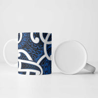 Aotearoa Maori Kowhaiwhai Ceramic Mug Kikorangi Puhoro and Patiki