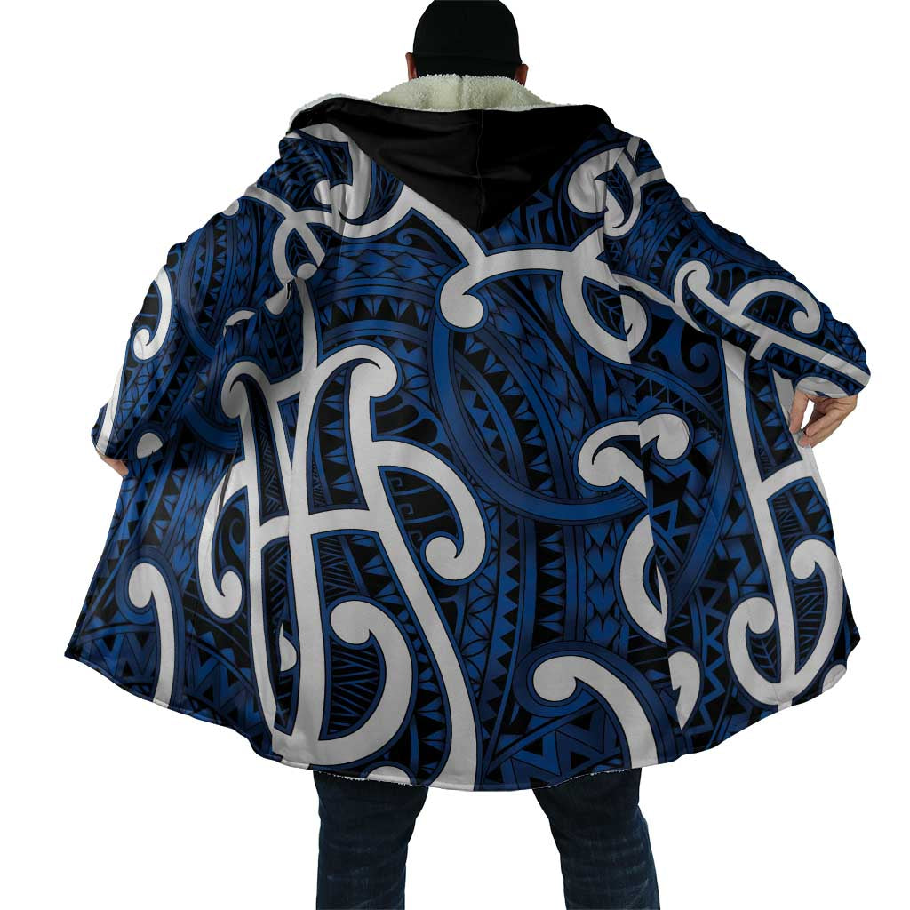 Aotearoa Maori Kowhaiwhai Cloak Kikorangi Puhoro and Patiki