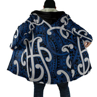 Aotearoa Maori Kowhaiwhai Cloak Kikorangi Puhoro and Patiki