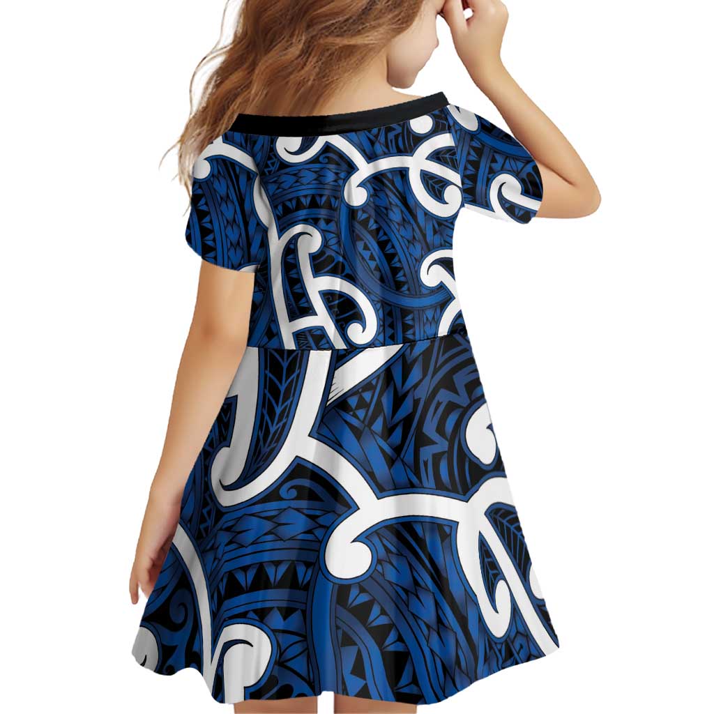 Aotearoa Maori Kowhaiwhai Family Matching Long Sleeve Bodycon Dress and Hawaiian Shirt Kikorangi Puhoro and Patiki LT9 - Polynesian Pride