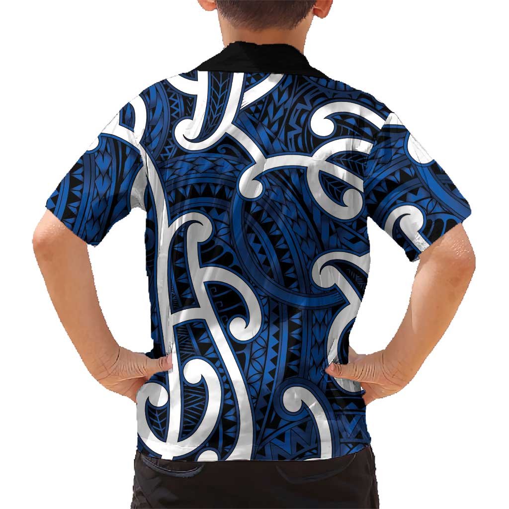 Aotearoa Maori Kowhaiwhai Family Matching Puletasi and Hawaiian Shirt Kikorangi Puhoro and Patiki LT9 - Polynesian Pride