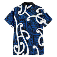 Aotearoa Maori Kowhaiwhai Family Matching Tank Maxi Dress and Hawaiian Shirt Kikorangi Puhoro and Patiki LT9 - Polynesian Pride
